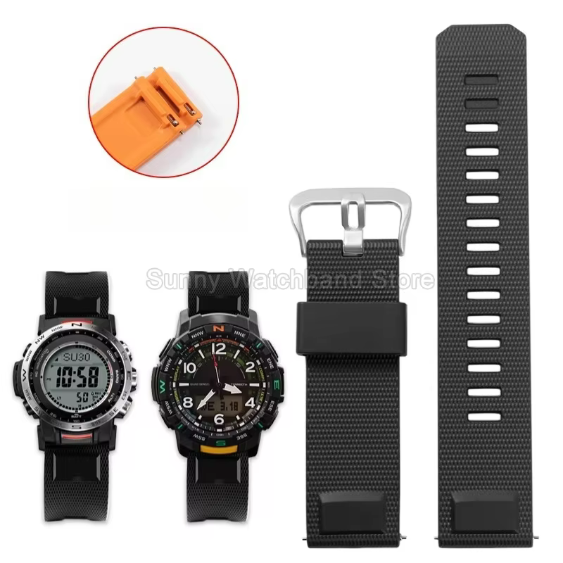 Bracelet de montre en caoutchouc pour Casio PRO TREK série PRT-B50/B70 PRW-35/51/61Y