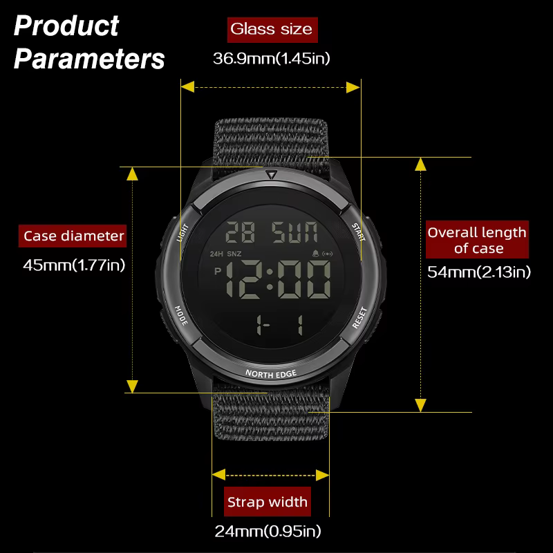 Montres numériques pour hommes NORTH EDGE 2026 TERRAX