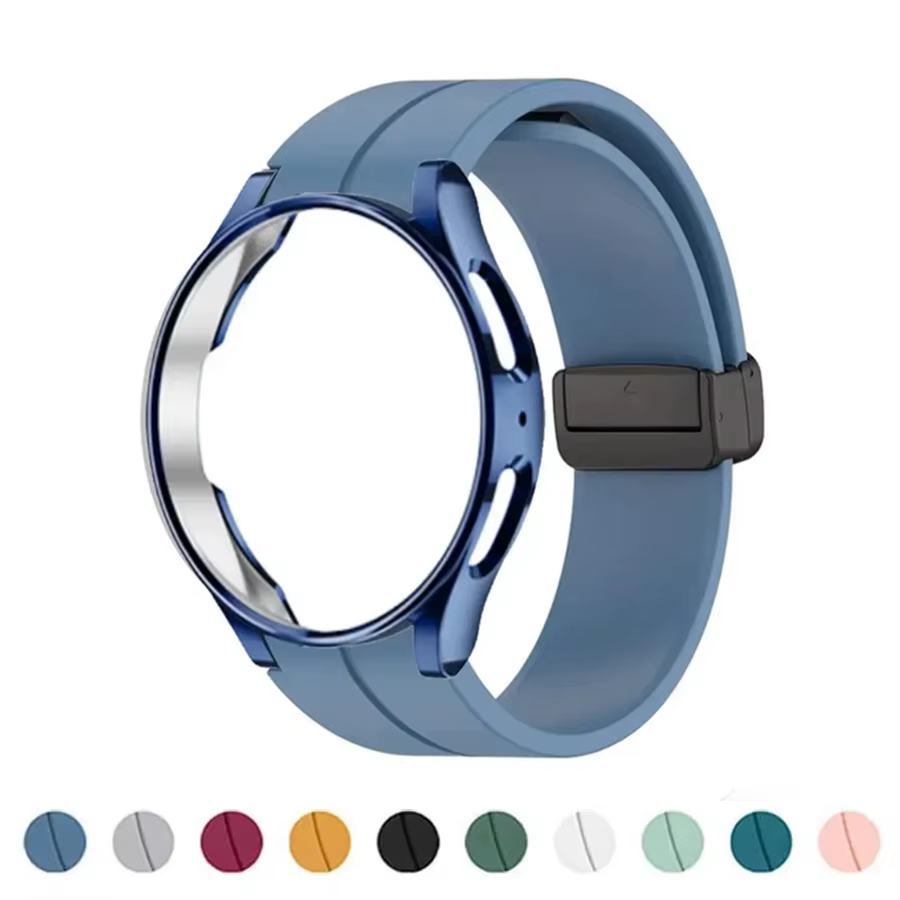 Bracelet en Silicone d'origine + étui pour Samsung Watch 4/5/6/7 40 44mm montre 5Pro 45mm
