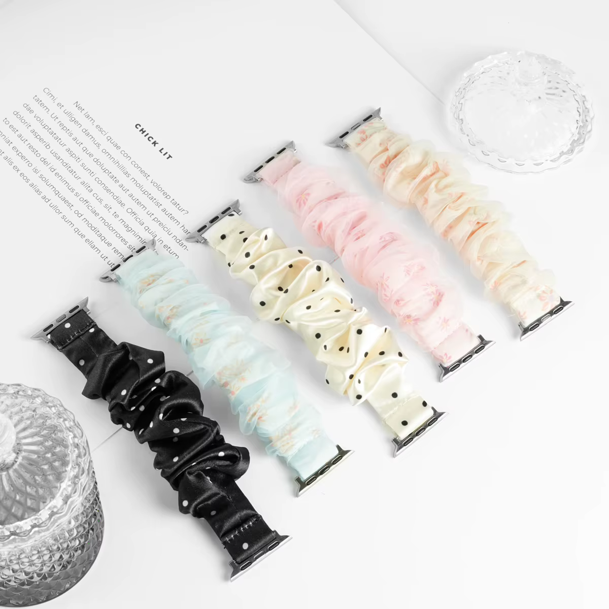 Bracelet élégant en fil style scrunchie pour Apple Watch Series