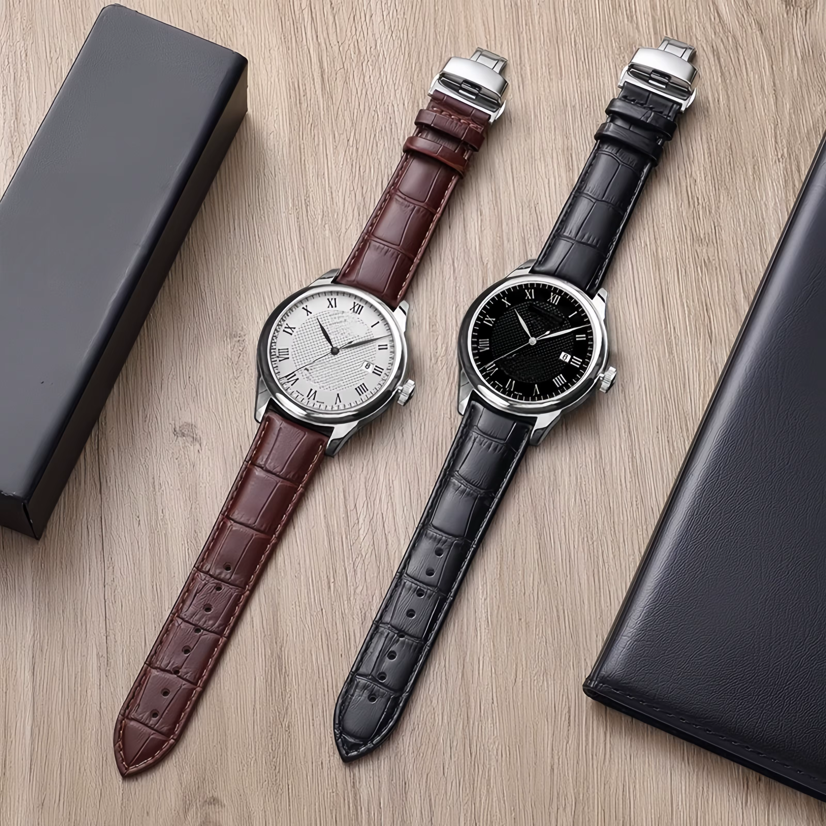 Tailles disponibles 18 mm, 19 mm, 20 mm, 21 mm, 22 mm pour bracelets de montre Tissot, dotés d'un fermoir papillon en acier inoxydable, unisexe.