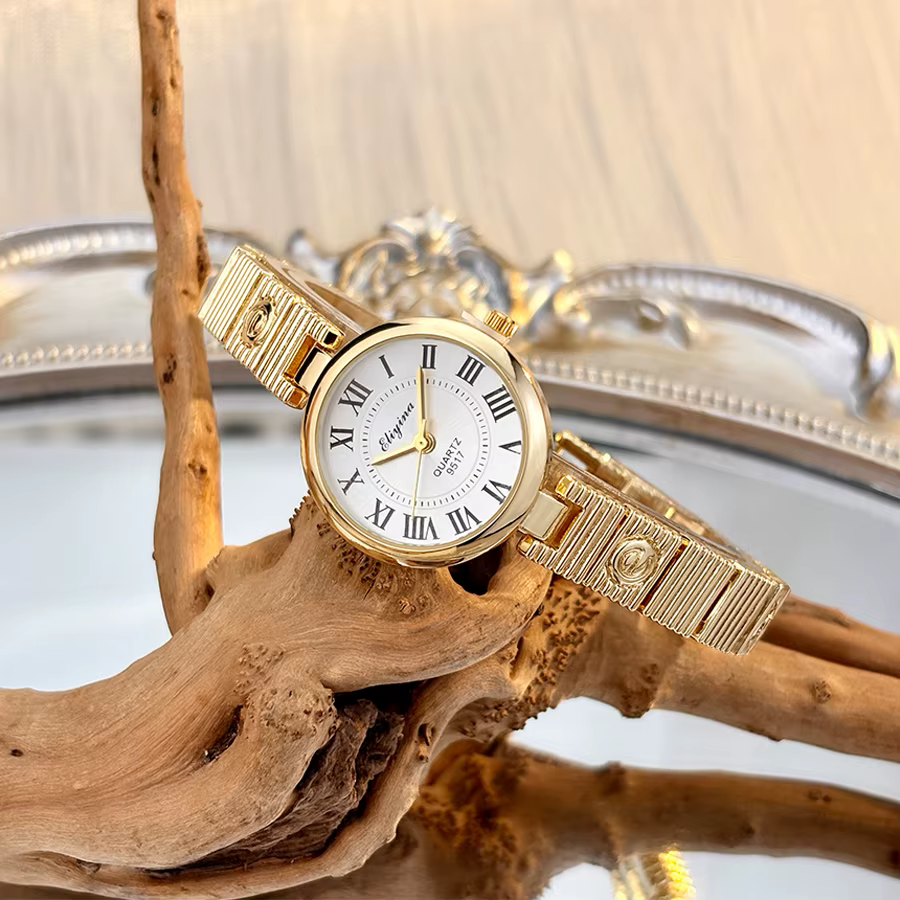 Montre classique pour femme en or vintage E-Character : Une élégance intemporelle