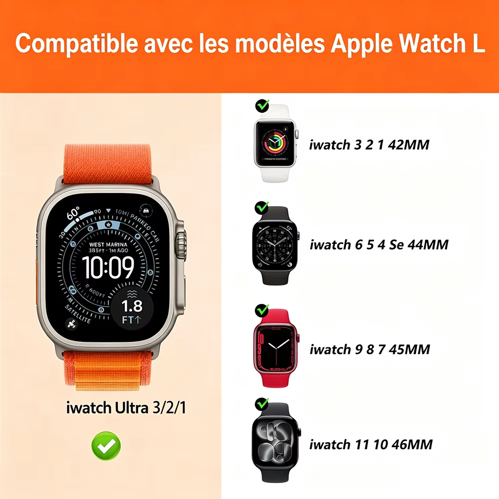 Bracelet en silicone sport pour Apple Watch Ultra 3 49 mm