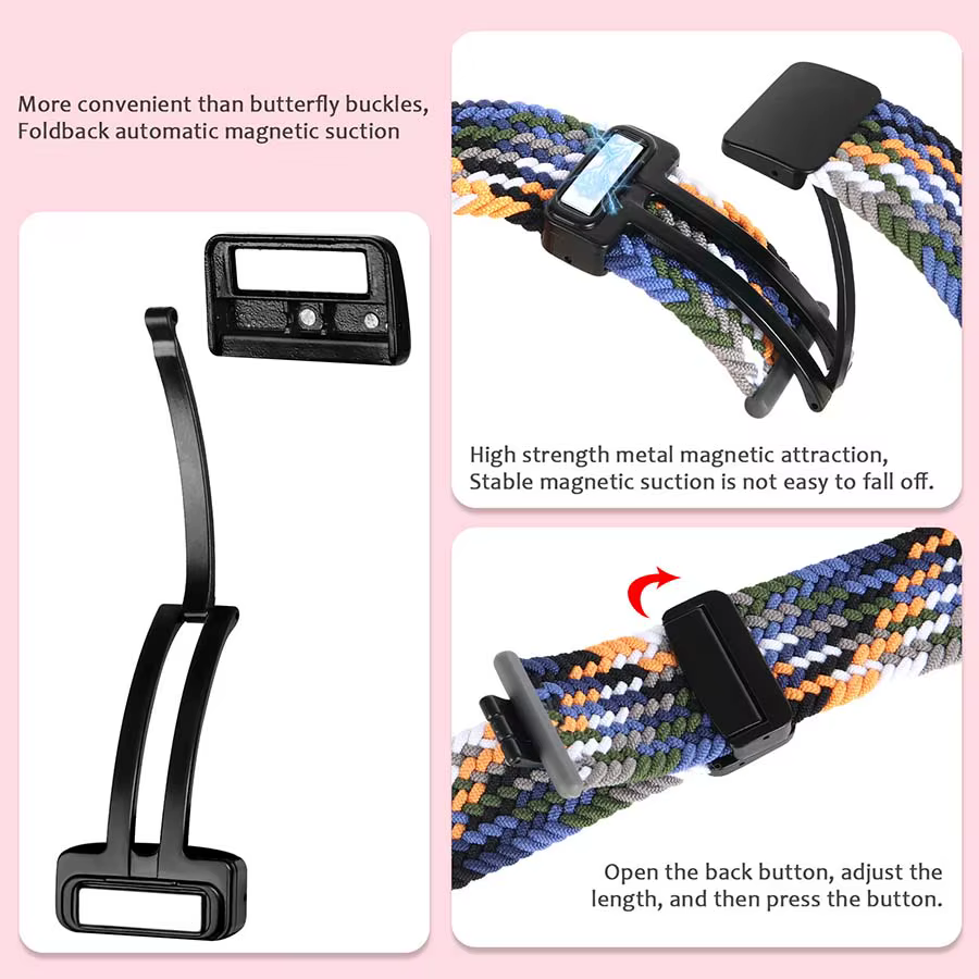 Bracelet à boucle tressée pour Suunto Race/Bande de montre intelligente verticale