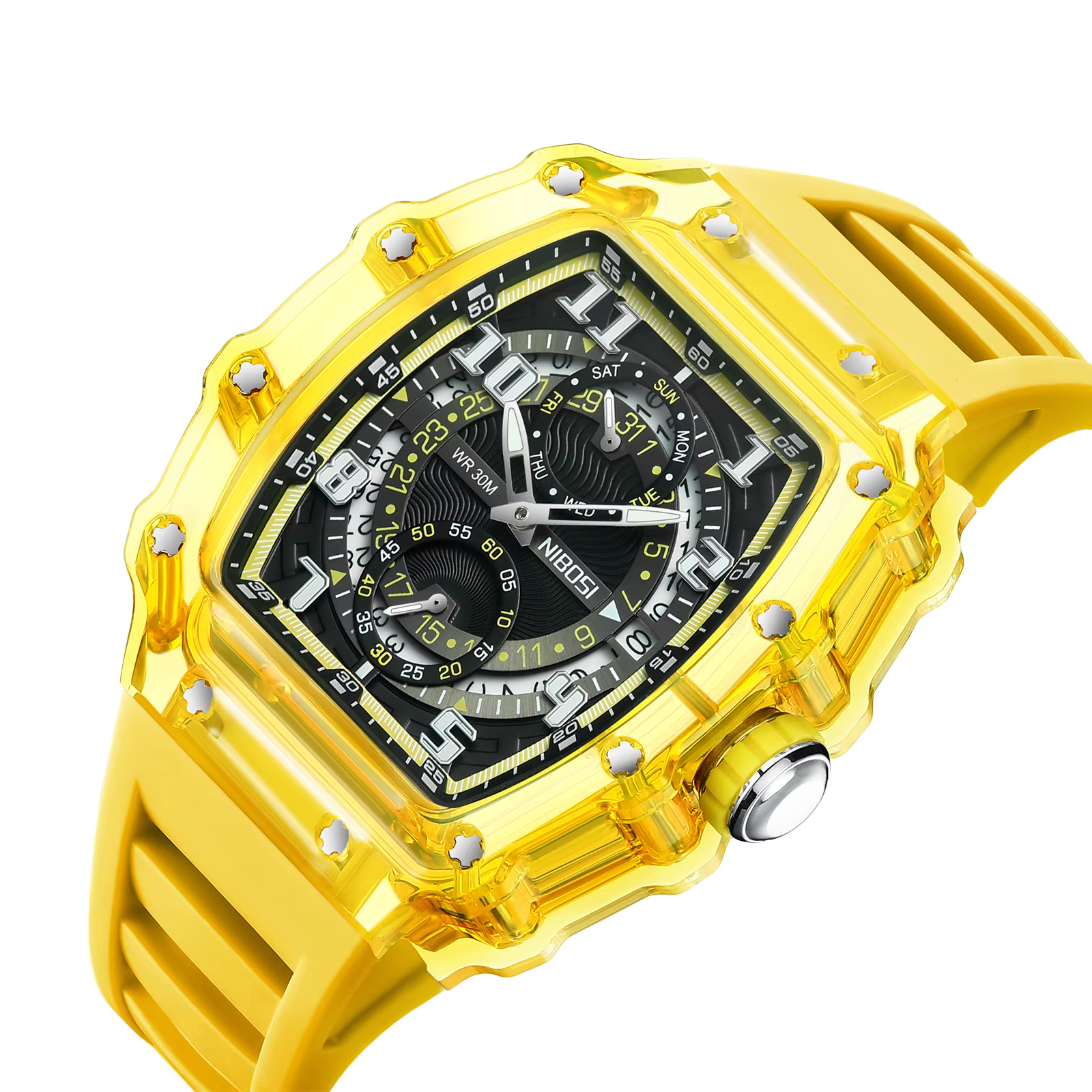 NIBOSI squelette montres pour hommes Top marque de luxe automatique