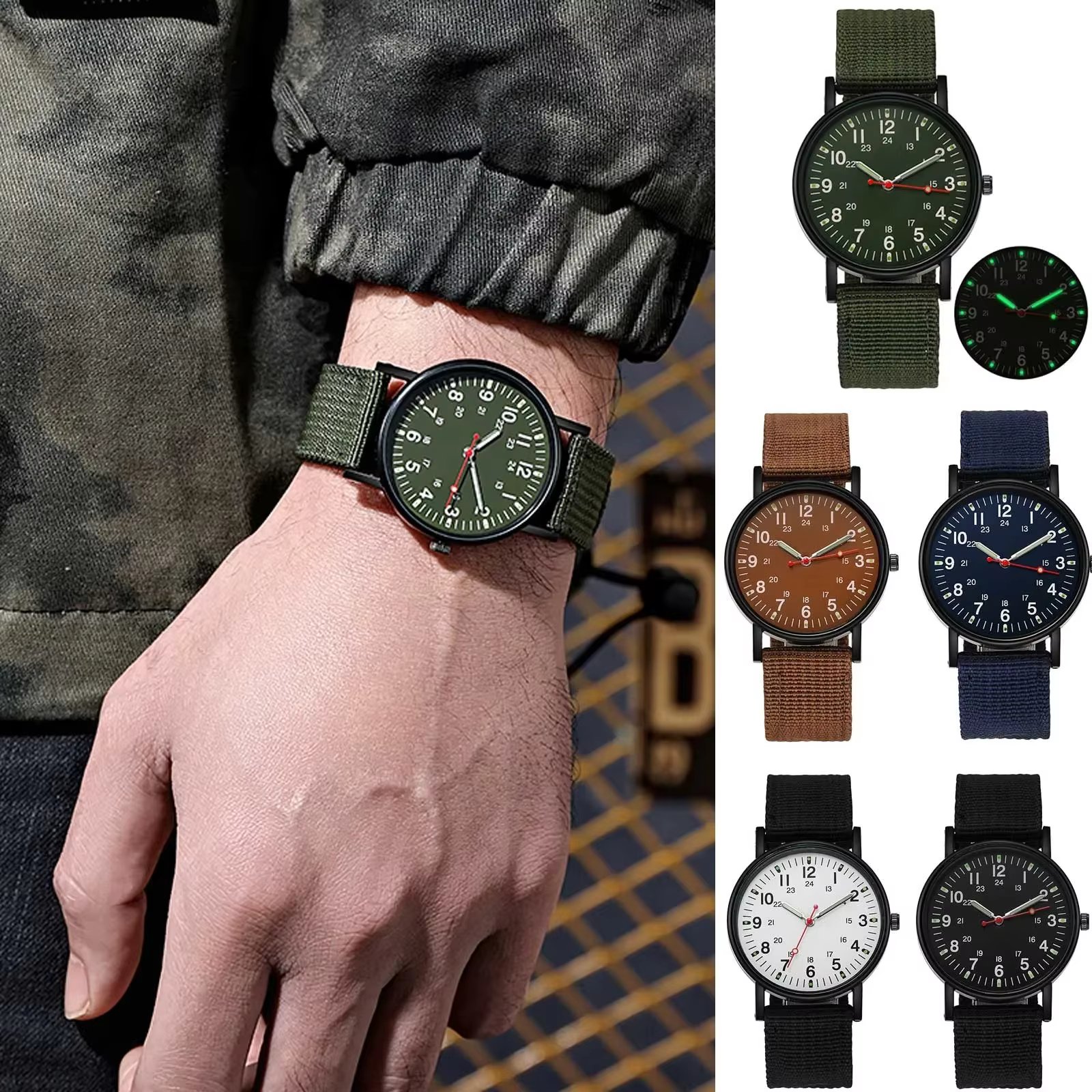Nouveau Design de luxe hommes montres lumineux main vent alliage