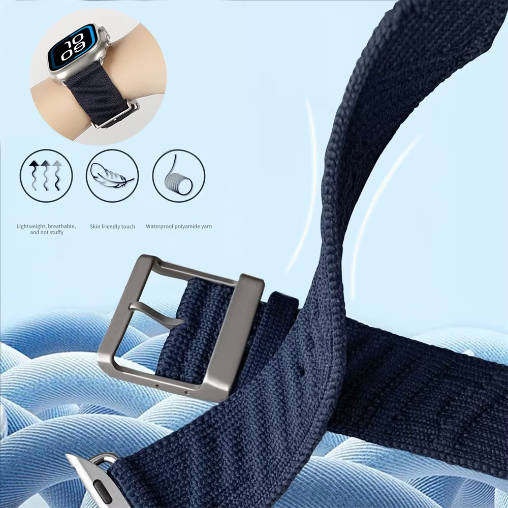 Nouveau bracelet En Mer Bleu Nuit Single Tour pour Apple Watch Ultra 1-3 Series 10 9 8 7 6 5 4