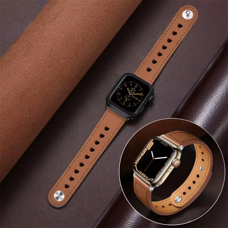 Bracelet en cuir véritable pour Apple Watch