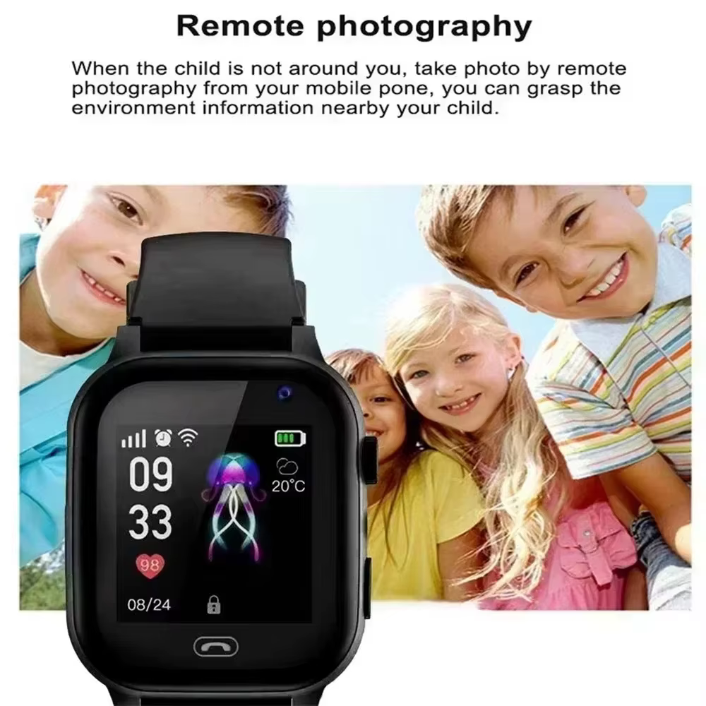 Montre connectée GPS pour enfants Lenovo 2026 avec fonction SOS, suivi de localisation, carte SIM, appel, caméra, étanche, cadeau pour iOS et Android