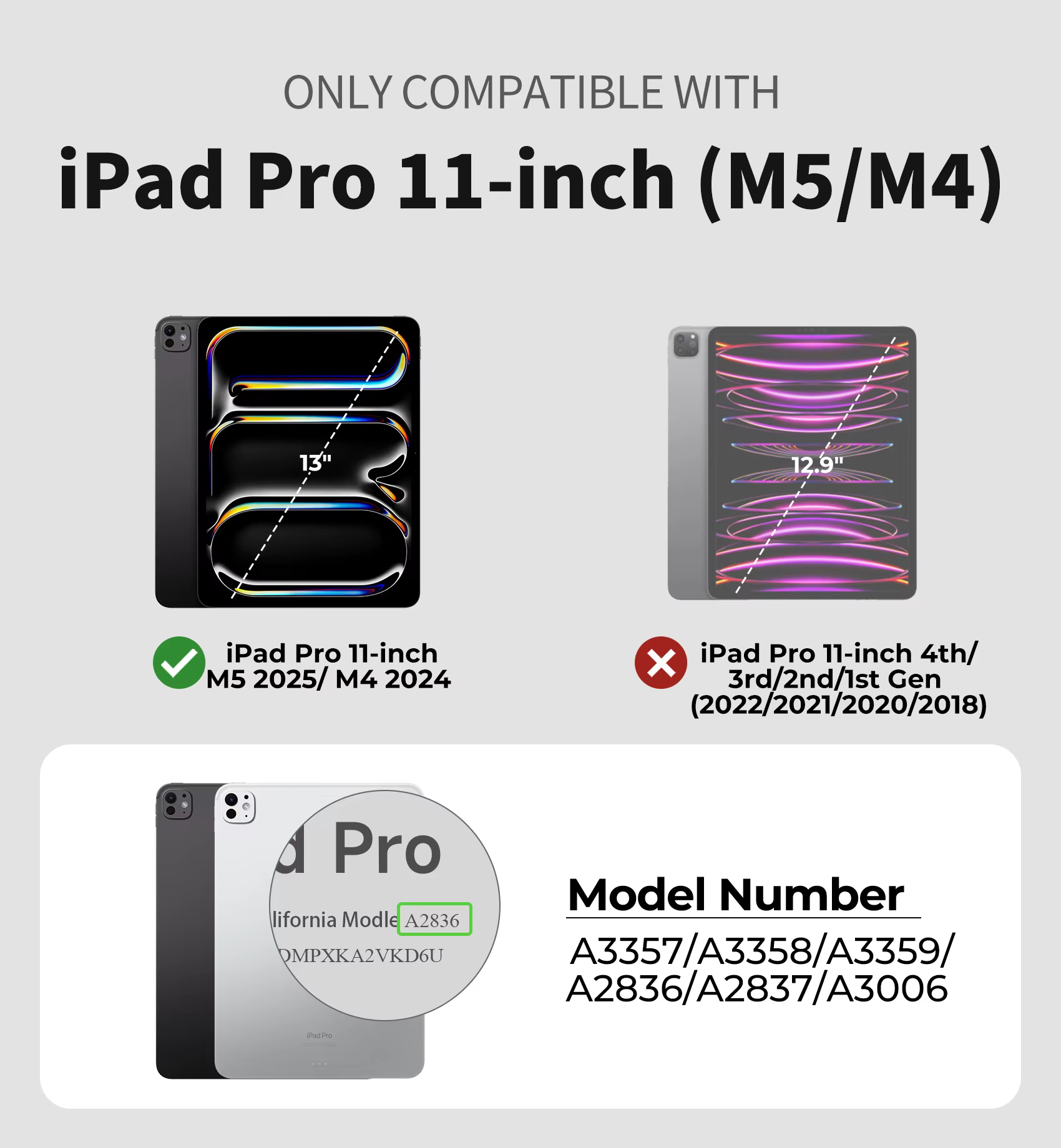 Pour iPad Pro 11" Étui M5 /M4 Support de boîtier avec 360 ° Dragonne rotative, protecteur d'écran et porte-crayons, housse pare-chocs antichoc