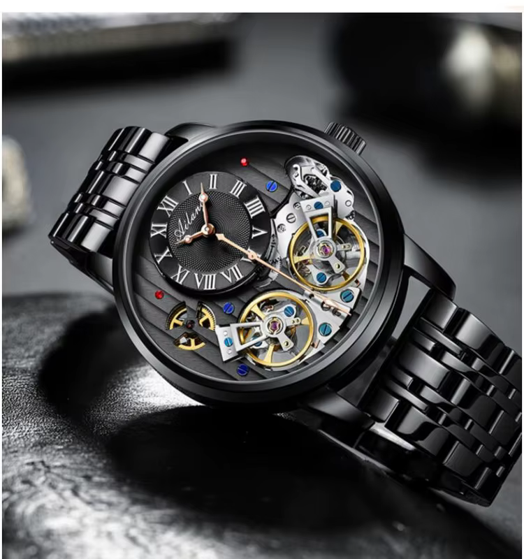 AILANG Top marque montre de luxe hommes automatique lumineux noir horloge