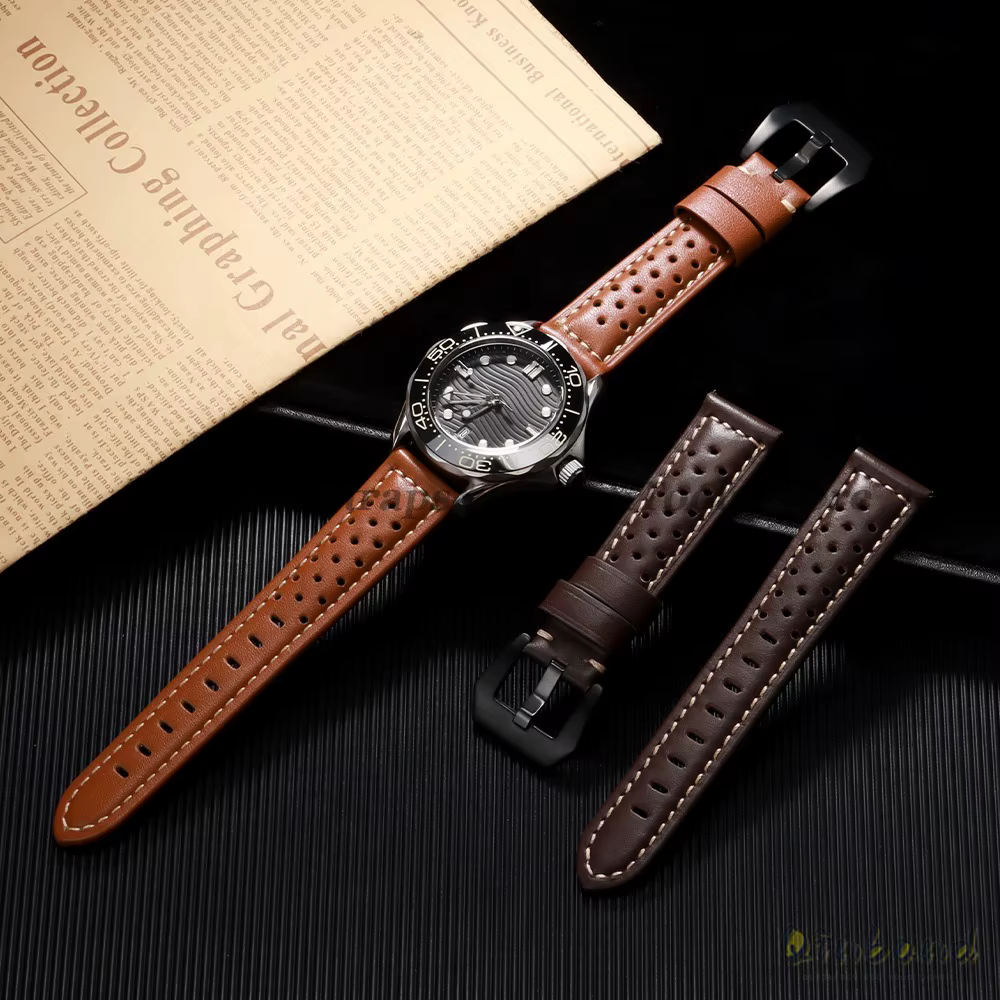 Bracelet de montre en cuir de vache respirant fait à la main 18mm 20mm 22mm 24mm 26mm pour Panerai pour Omega