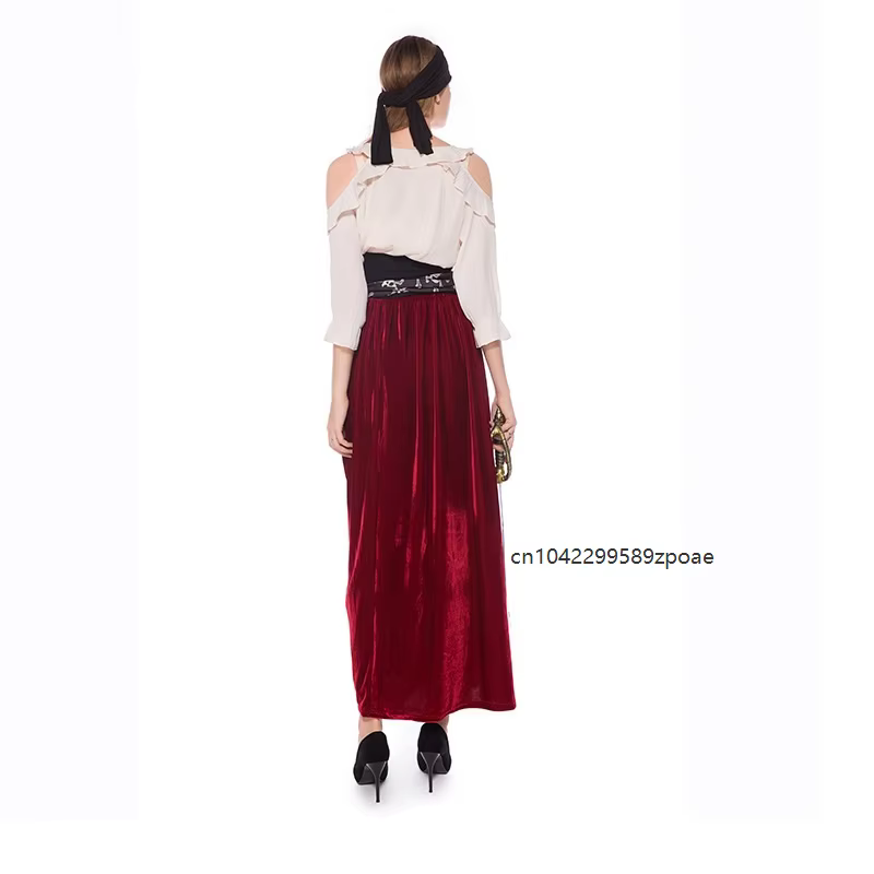 Costume de Capitaine Pirate pour Femme, Haut Irrégulier, Tenue de Fête de Haute Qualité pour Jeu de Rôle, Robe Gothique Médiévale pour Halloween et Mascarade