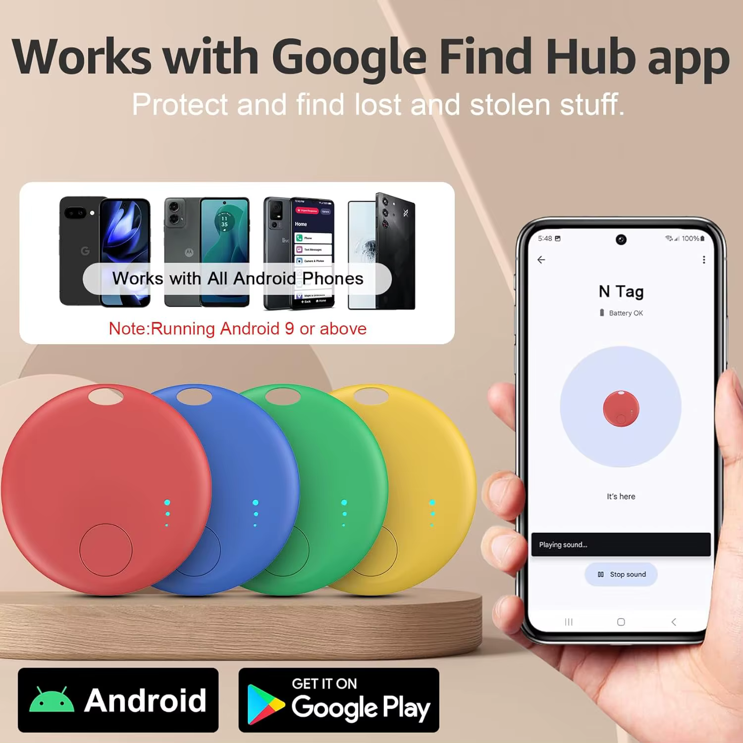 Étiquette de suivi aérien Android, étiquettes intelligentes Bluetooth, fonctionne avec Google Find Hub App, dispositif de localisation, détecteur d'articles pour clés, sac à dos de bagages
