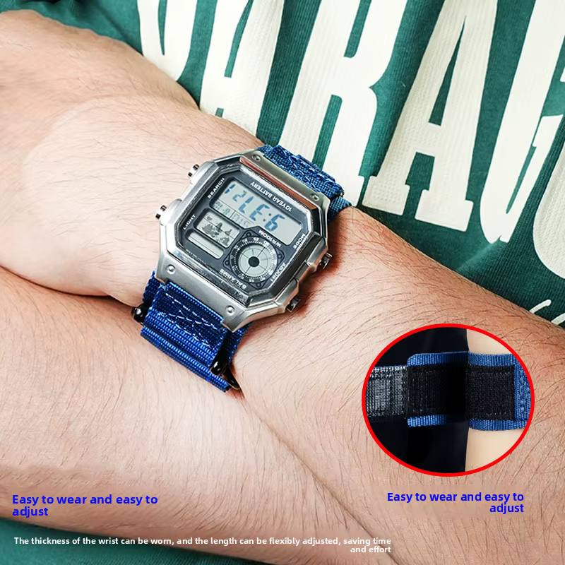 Bracelet en toile de Nylon de conception de boucle AE1200 pour montres Casio A158W/A168/W-216H/F-91/AE1300/1500/AE-1200