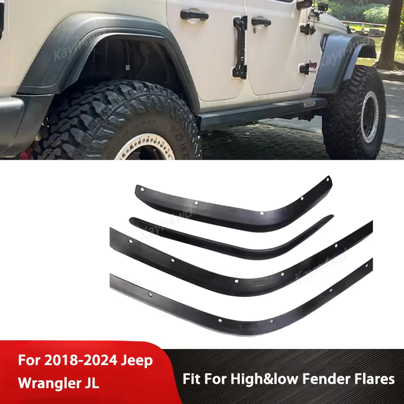 Garde-boue de protection contre les éclaboussures, accessoires extérieurs tout-terrain 4x4, arc de roue avant et arrière, pour Jeep Wrangler JL 2018 – 2025