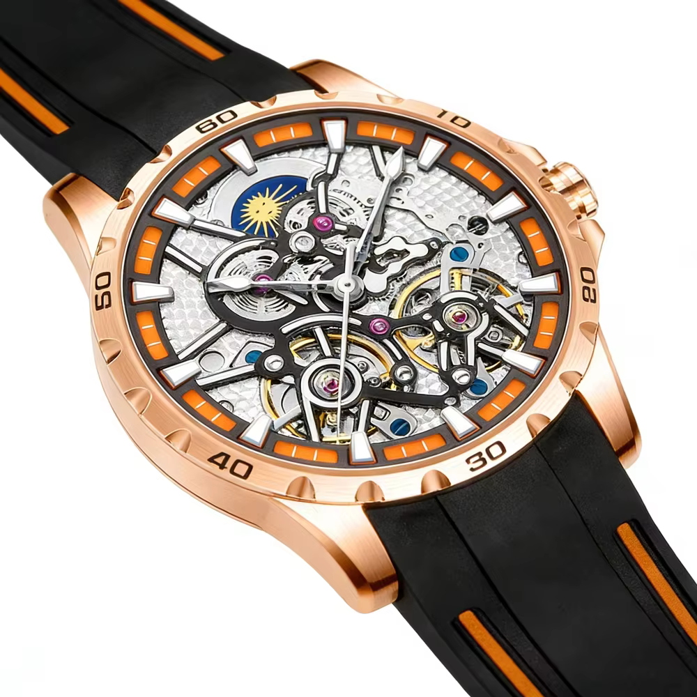 Nouvelle Montre Mécanique AILANG 8826-3 2026 à Double Dôme en Cristal, Tourbillon, Phase de Lune, Lumineuse, Étanche et Tendance