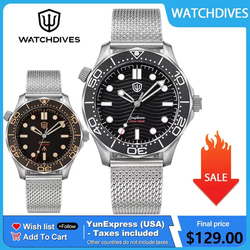 Watchdives – montre de plongée en titane pour hommes