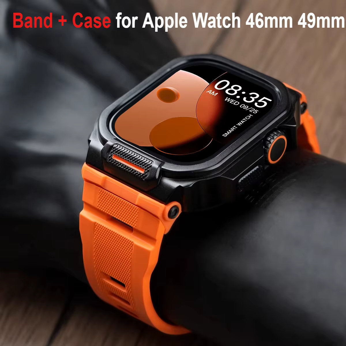 Bracelet d'intégration robuste avec étui pour Apple Watch 46mm 49mm