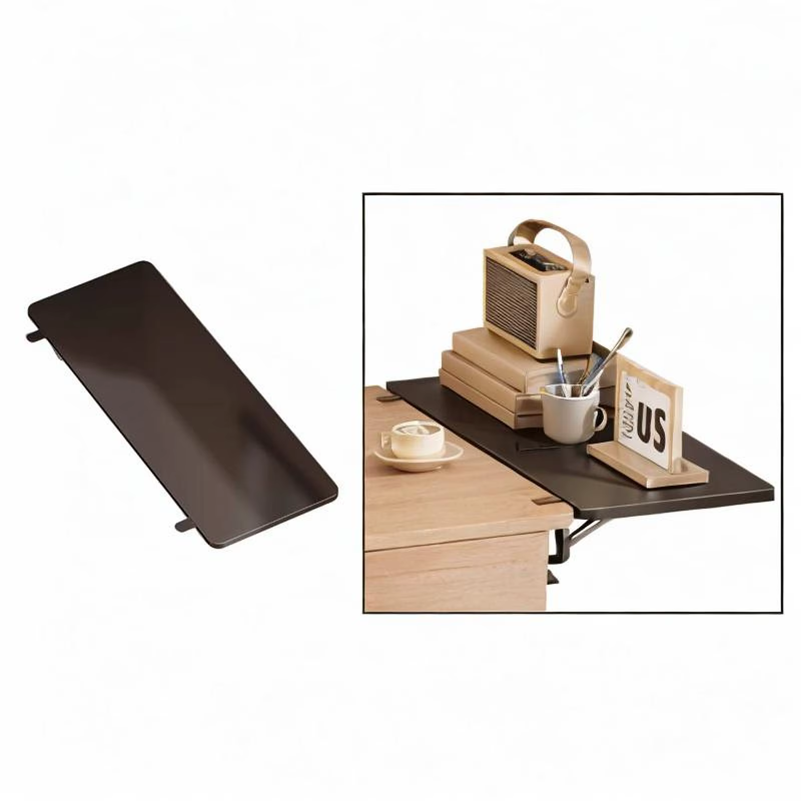 Plateau d'extension de bureau pour le bureau à domicile, fixation d'extension de Table d'ordinateur, plateau de clavier pliable noir, Support de poignet, repose-bras
