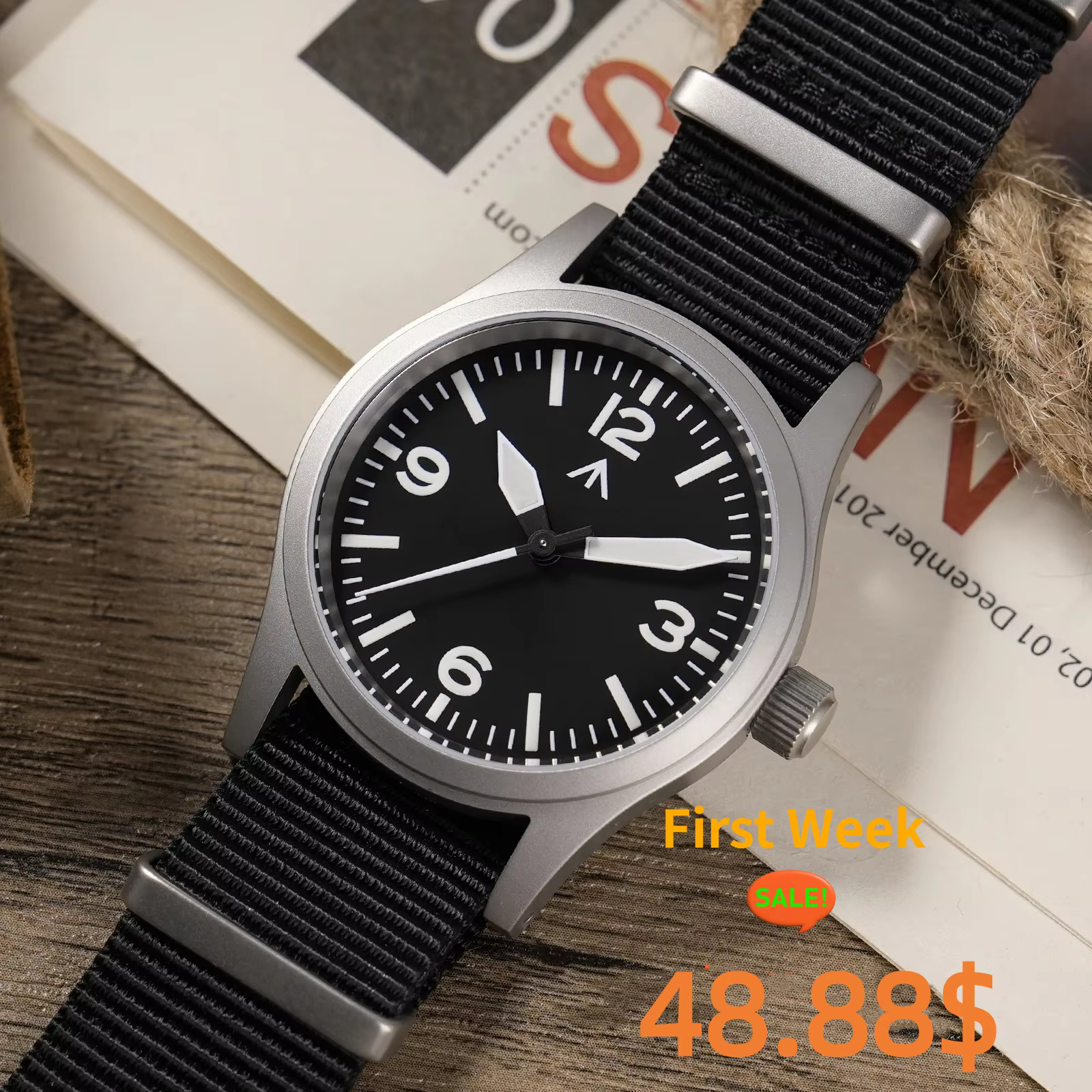 Militado nouveau ML05 balayage secondes mouvement VH31 saphir Super-LumiNova BGW9 haute transparence AR revêtement 38mm montres Vintage