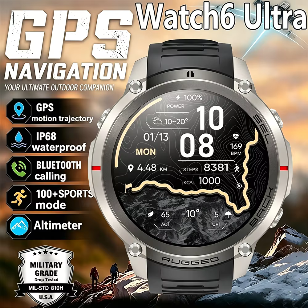 Montre connectée militaire GPS pour homme