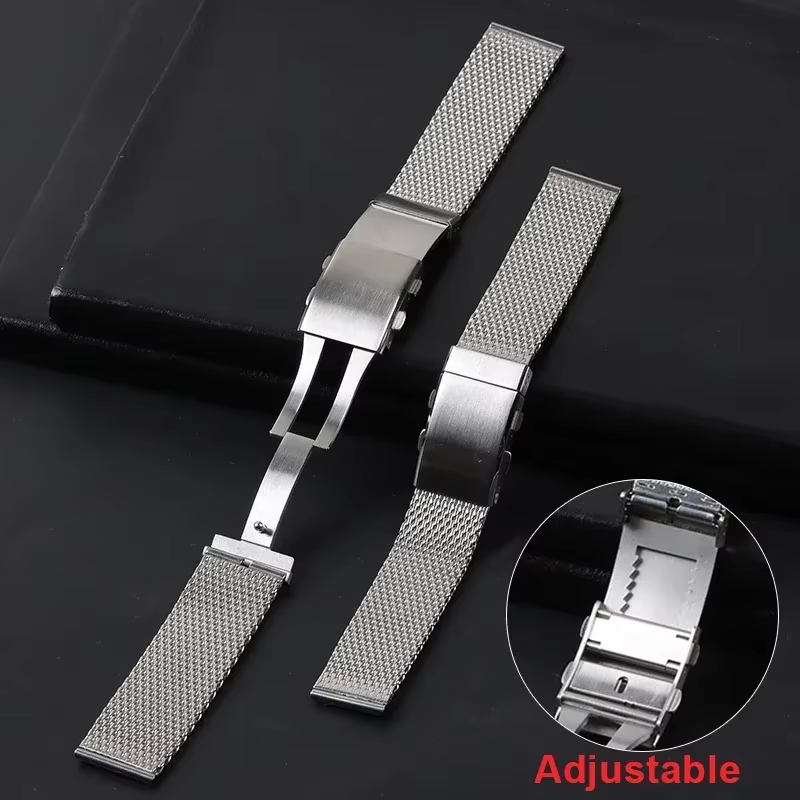 Bracelet en maille milanaise 18 mm 20 mm 22 mm pour poignet large