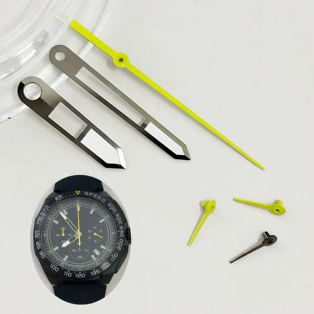 Kit d'aiguilles de montre lumineuses vertes VK63 - Aiguilles rouges