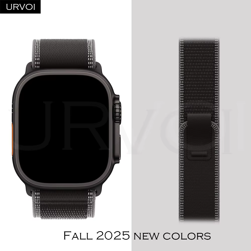 URVOI Trail Loop pour Apple Watch Band Ultra 3 2 série 1110 9 SE tissage en nylon pour bracelet iWatch fermeture d'onglet de traction légère 49mm