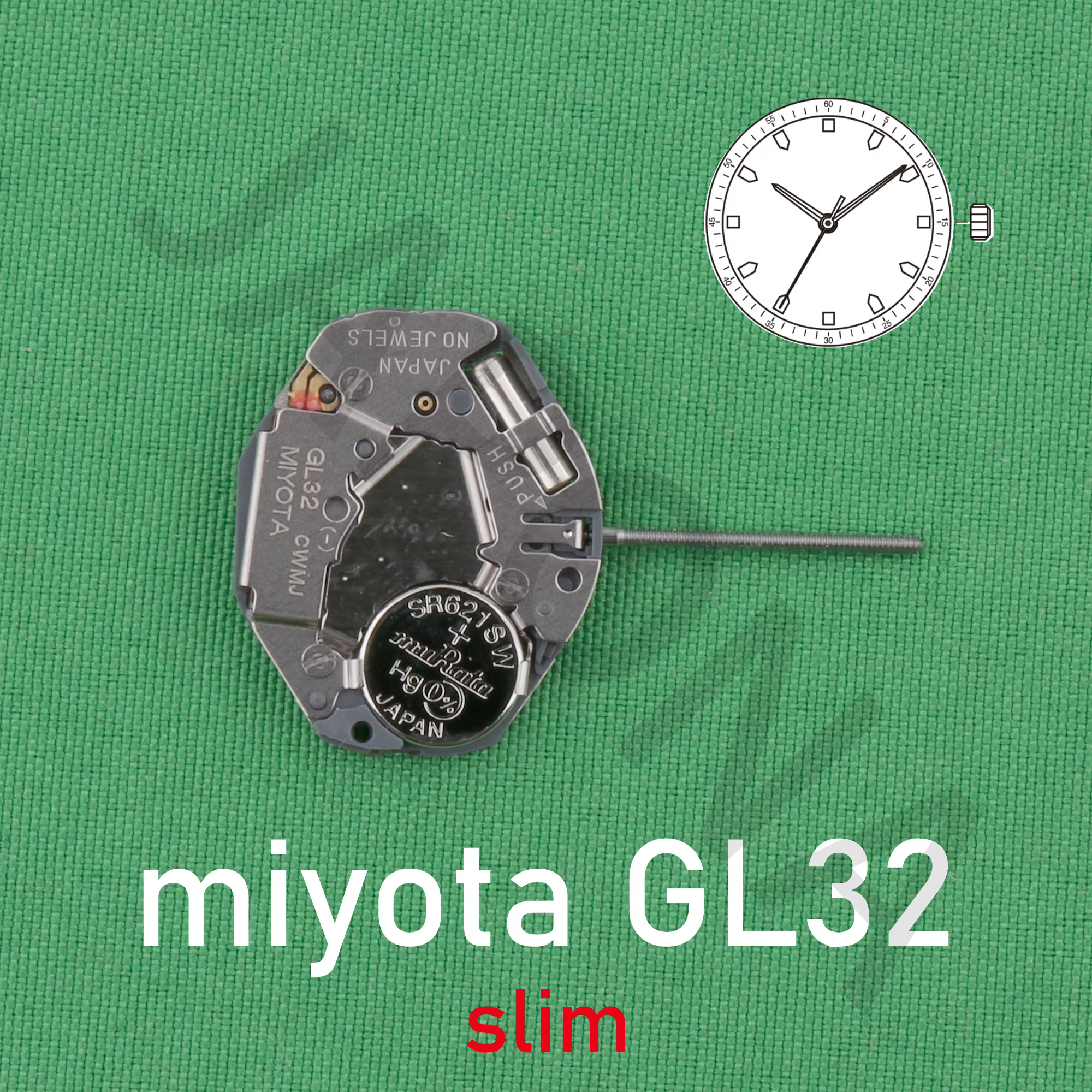 Mouvement GL32 mouvement japonais MIYOTA GL32 mouvement mince