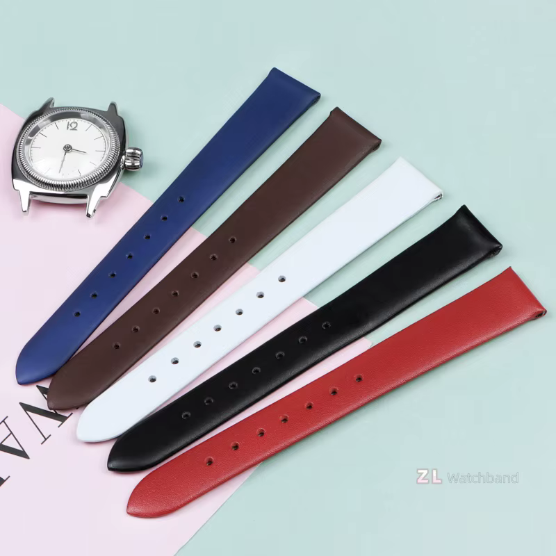 Bracelet de montre rétro en cuir véritable pour femme