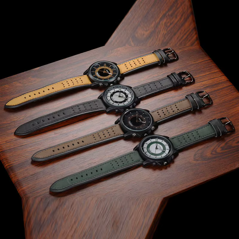 SOKI Sport hommes montre en cuir militaire mode montres