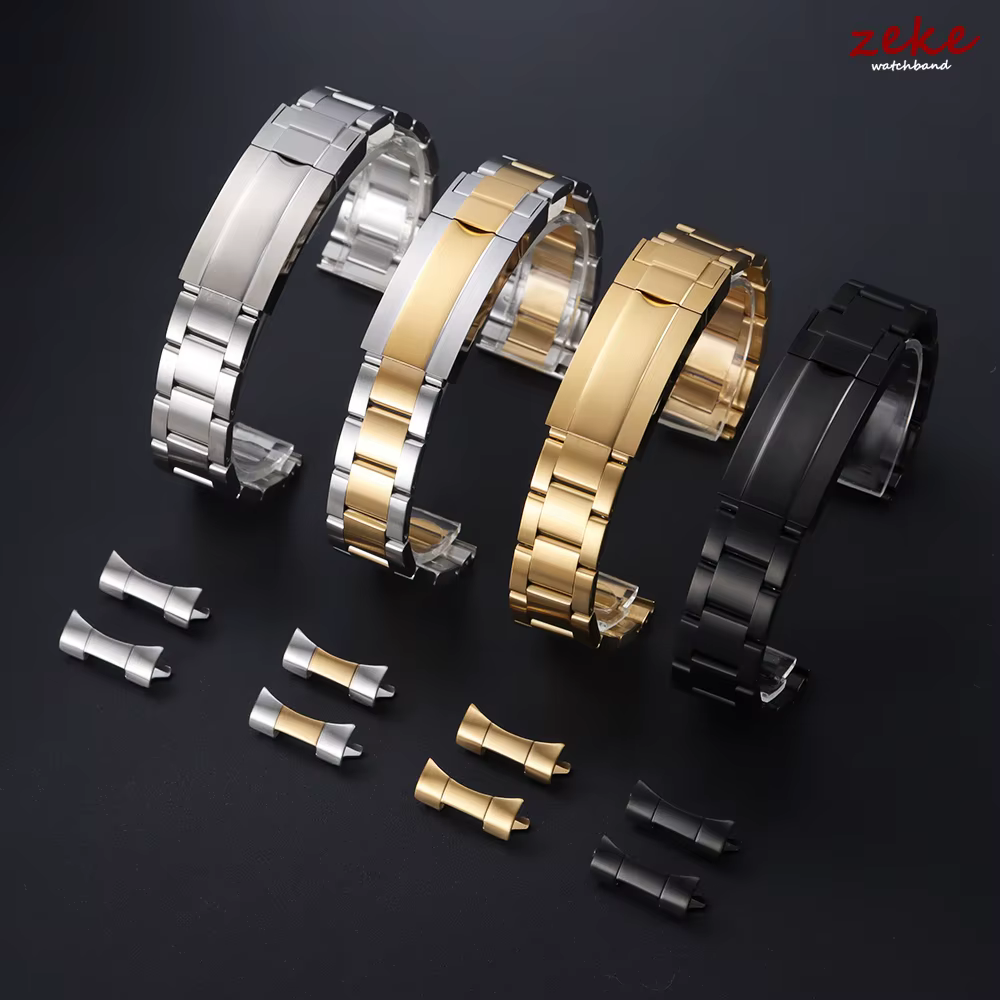 Bracelet de montre de luxe à extrémité plate incurvée