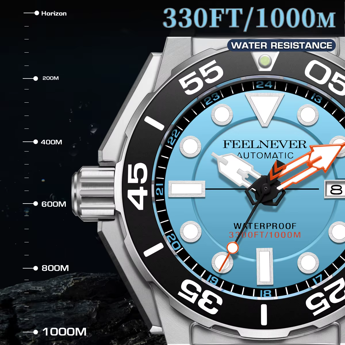 Nouvelle marque de luxe hommes montre 1000m étanche BGW9 Super lumineux relogios masculinos montres mécaniques