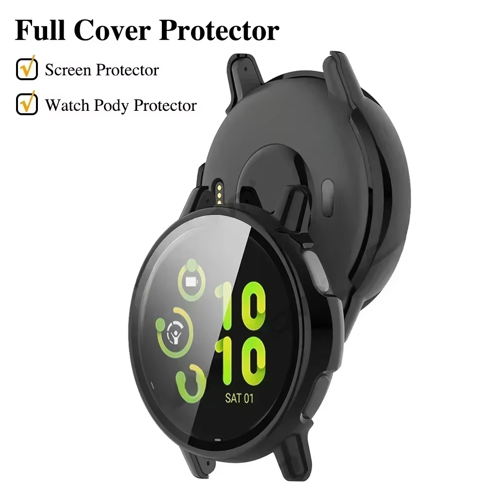 Nouveau verre trempé + PC étui pour Garmin Vivoactive 5 anti-rayures protecteur d'écran housse de protection