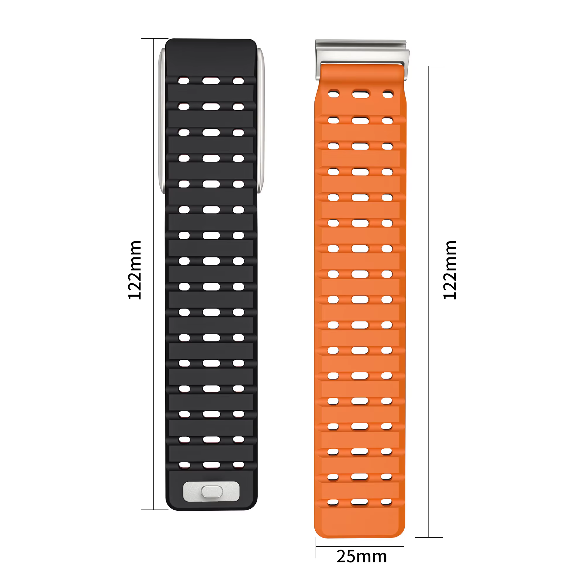 Bracelet en silicone à tête métallique pour Whoop 5.0