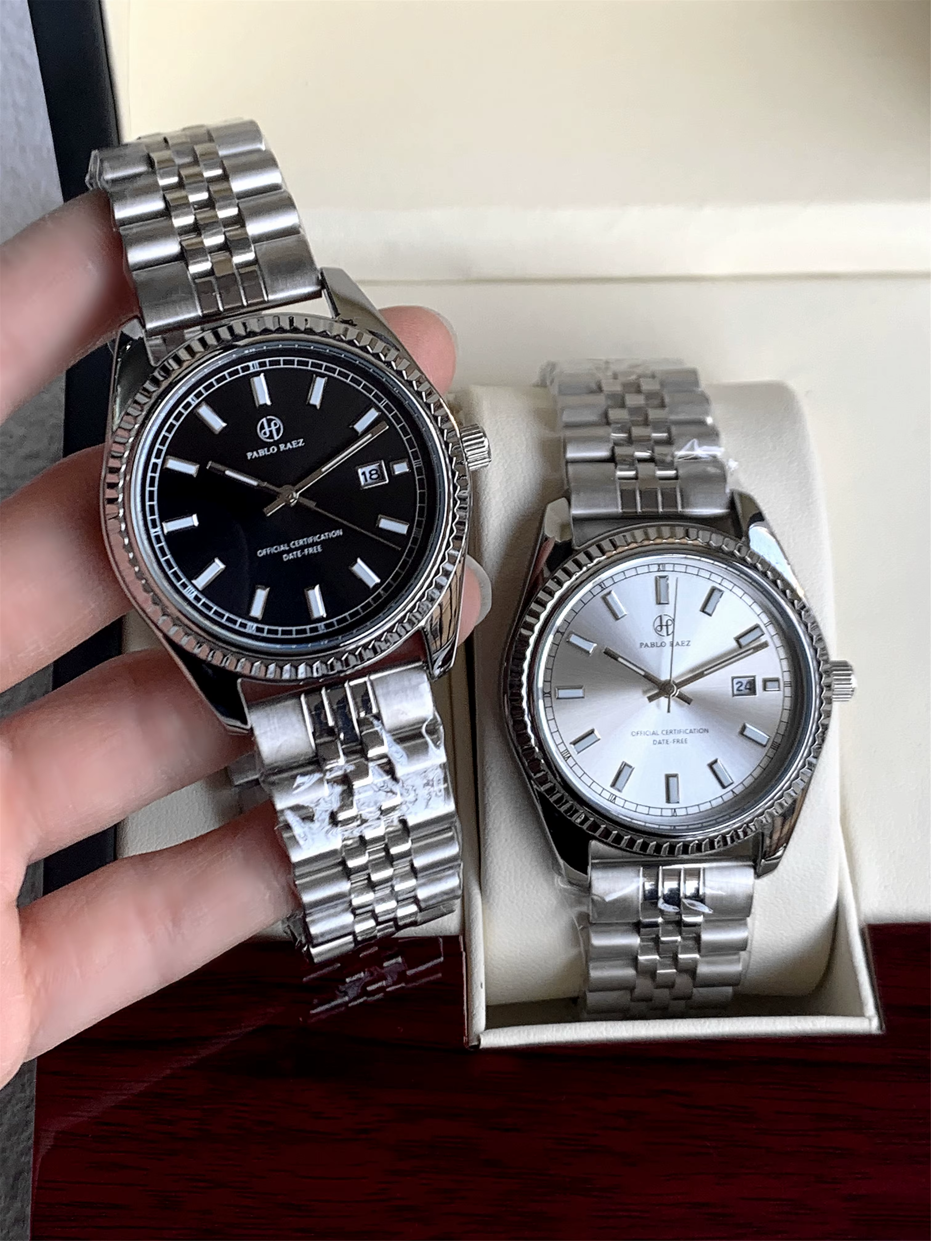 PABLO RAEZ élégant homme argent montre-bracelet lumineux SUS304 acier haute qualité montre de luxe étanche mode horloge hombre Reloj