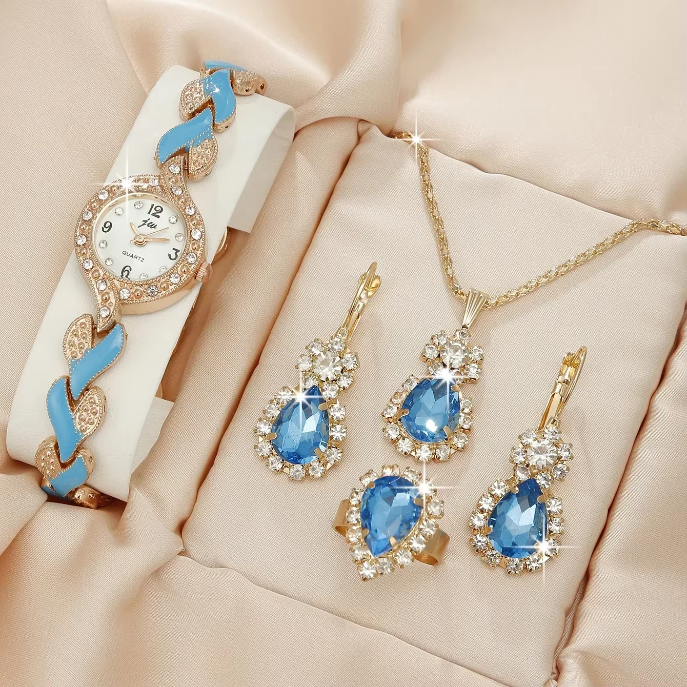 1 pièces d'un nouvel ensemble de montres à quartz pour femmes à la mode