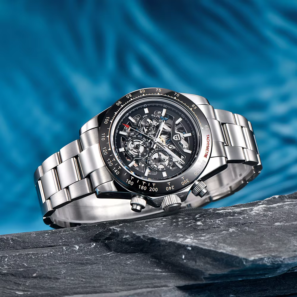 PAGANI DESIGN Montre mécanique automatique pour homme en acier inoxydable étanche sport 10 bars