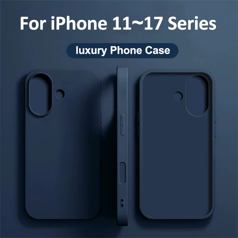 Coque de luxe en silicone antichoc tendance pour iPhone 17, 16, 14, 12, 11, 13, 15 Pro Max et accessoires pour Apple 17 Air, 15, 14, 16 Plus