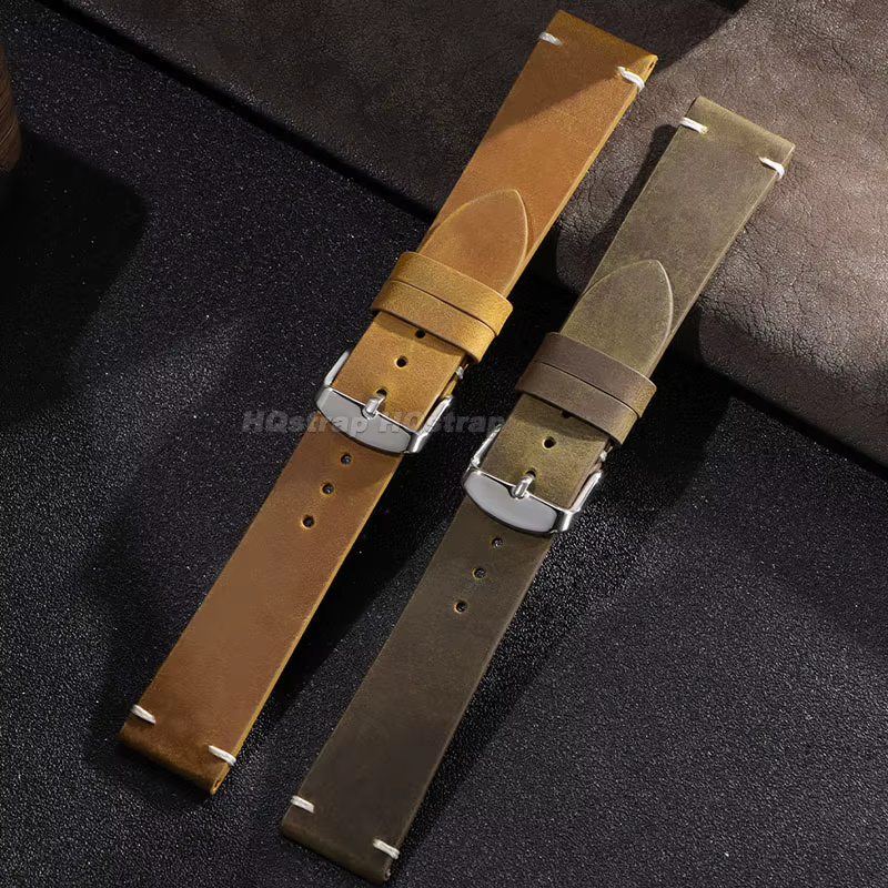 18mm 20mm 21mm 22mm 24mm Bracelet de montre en cuir pour Omega pour Seiko