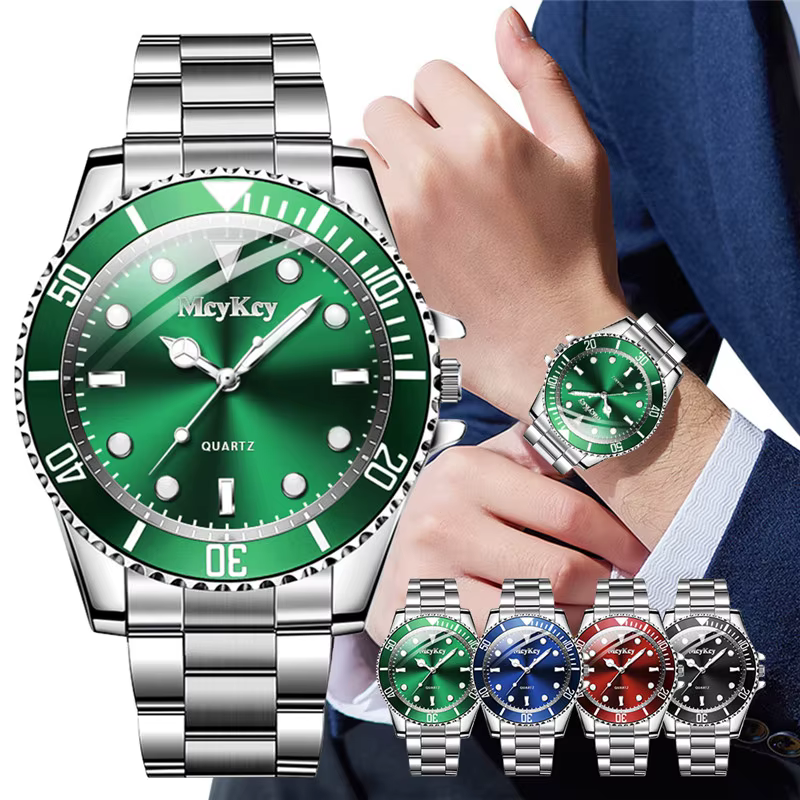 Mode grand cadran hommes montre à Quartz
