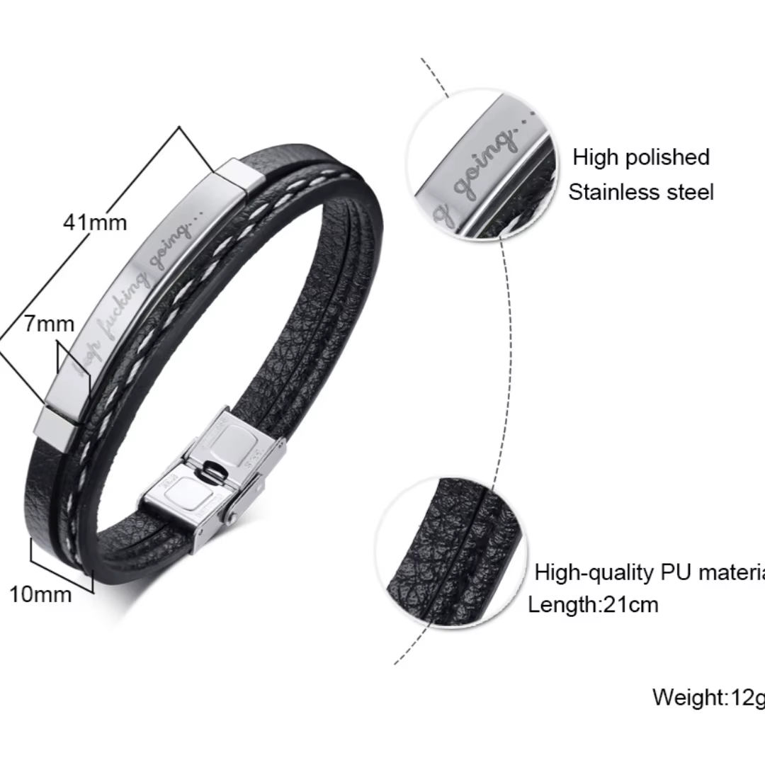 Bracelets en cuir véritable pour hommes et femmes