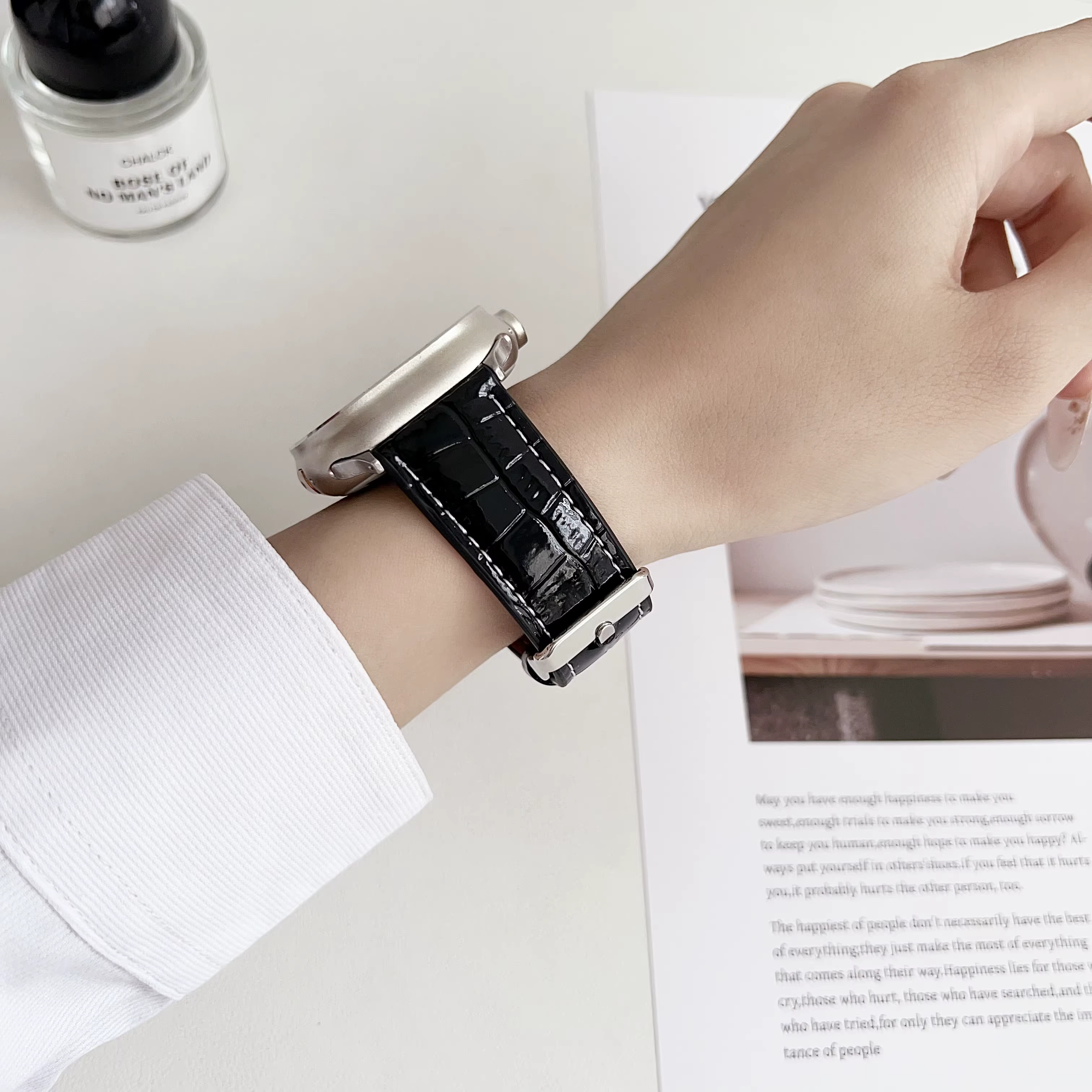 Bracelet de montre en cuir pour Apple Watch
