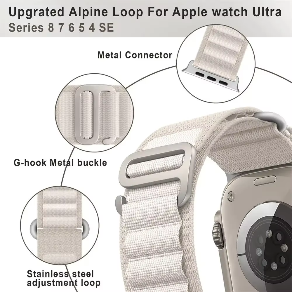 Boucle alpine pour bracelet de montre Apple ultra 2 49mm série 10 9 8 7 6 SE 5 4 46mm 42mm 40-44mm 45mm 41mm