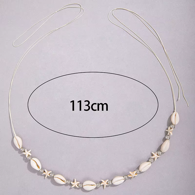 Bijoux de plage d'été Style bohémien pour femmes, chaînes de ventre en coquillage d'étoile de mer, chaîne de taille perlée, accessoire de mode pour vêtements de plage