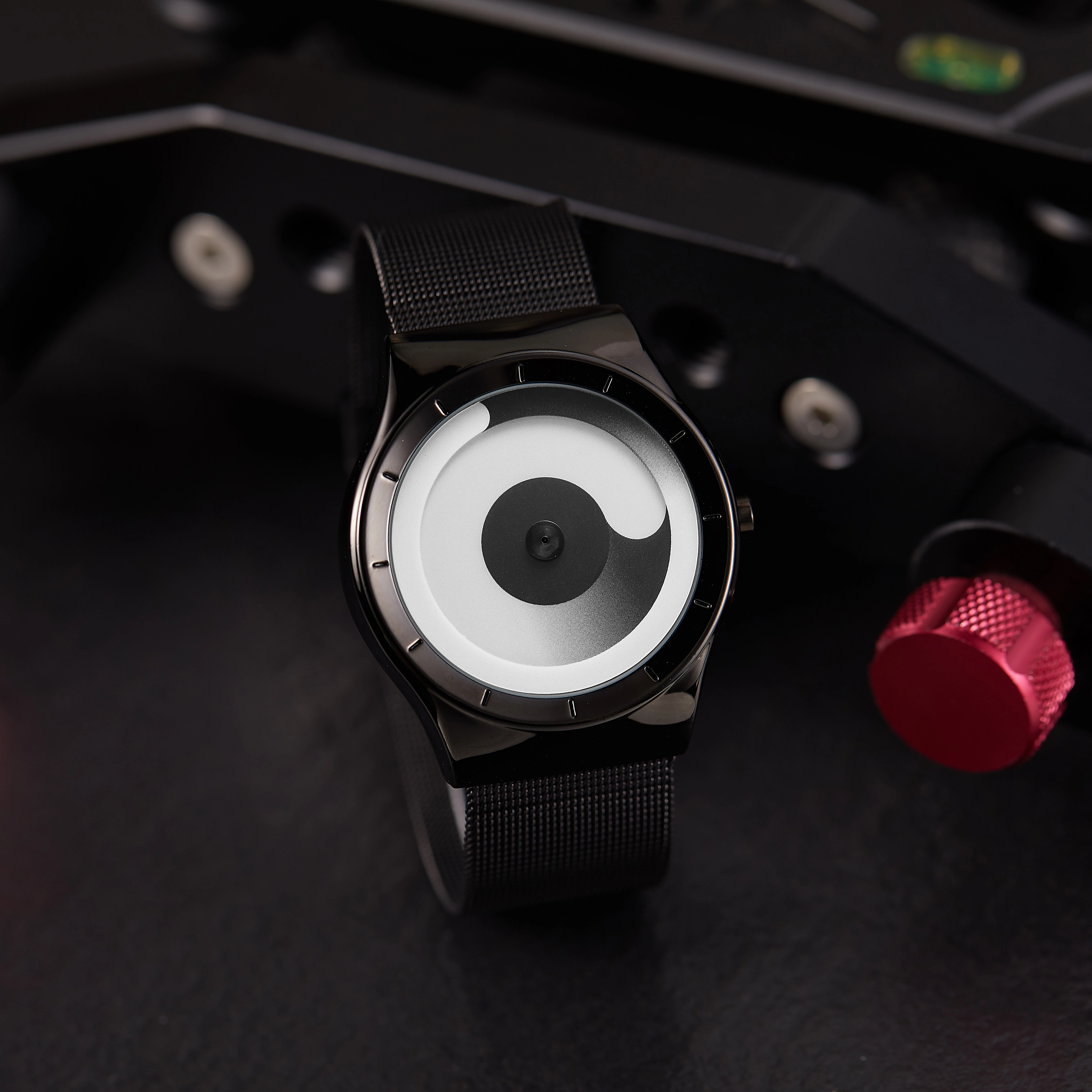 Montres homme à la mode créativité personnalisée pas de pointeurs vortex étoilé cadran circulaire montre à quartz relojes para hombres