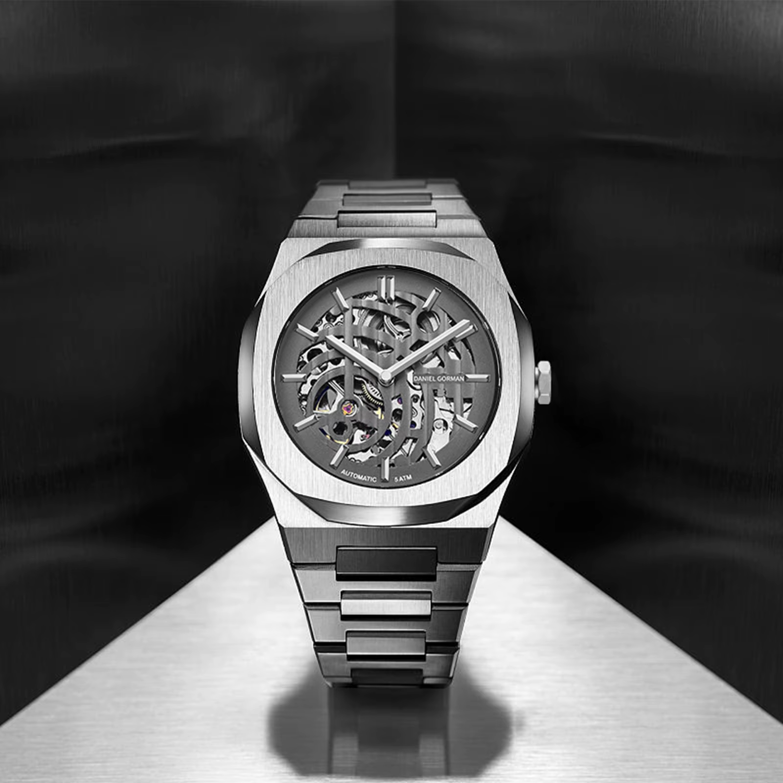 DANIEL GORMAN luxe automatique hommes mécanique squelette sport étanche lumineux montre-bracelet haut de gamme verre saphir