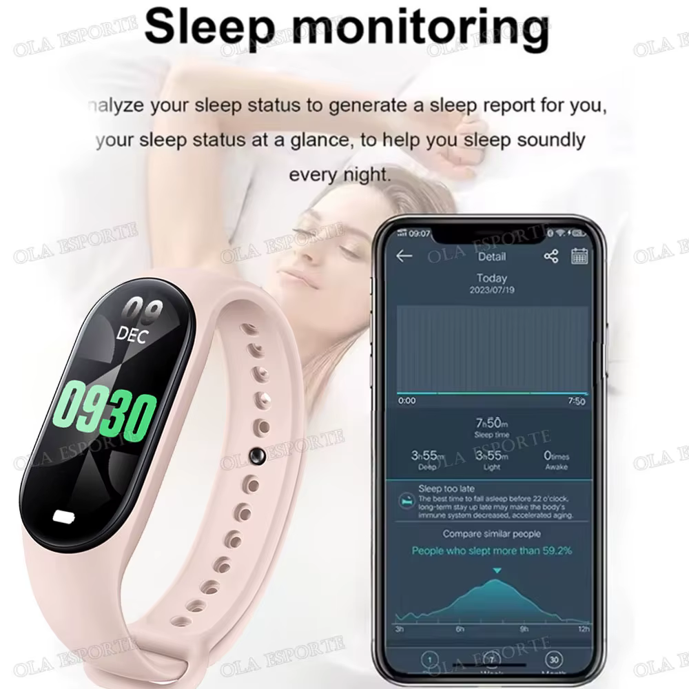 M7 Smartwatch fréquence cardiaque surveillance de la pression artérielle montre intelligente hommes femmes Fitness