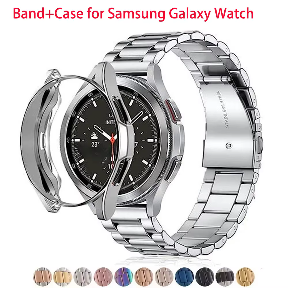 Bracelet + étui pour Samsung Galaxy Watch 7 6 5 4 44mm 40mm classique 46mm 42mm